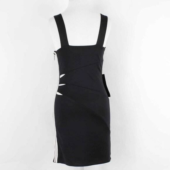 Bebe Addiction Kerra Sz S Black White Zip Side Open Side Poly Spandex Dress - Picture 6 of 12